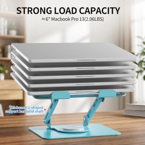 SOUNDANCE 360 Rotating Laptop Stand, Adjustable Riser,10-17", Blue