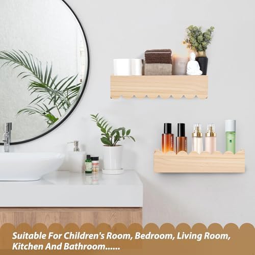 Wood Floating Shelves for Wall ,Nursery Bookshelf,Kids Book Shelf ,Baby Toys Storage Decor Organizer Wall Mounted for Li