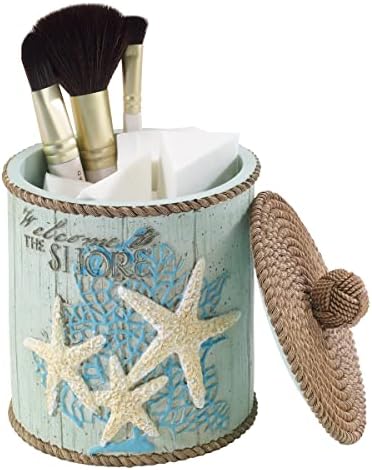 Avanti Linens - Covered Jar, Bathroom Storage for Q-Tips & Cotton Balls