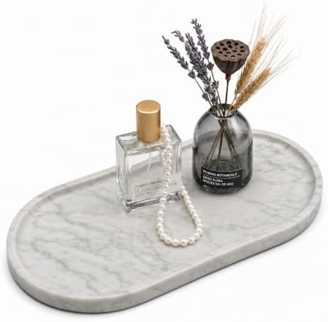 11.8 x 5.9 Inch Carrara White Oval Marble Tray