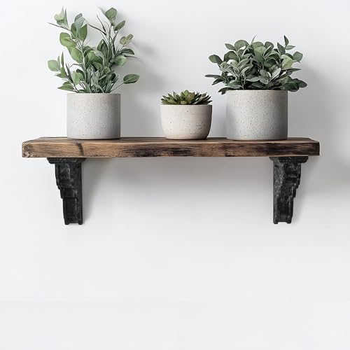 Set of 2 Corbels for Shelves Decorative Shelf Brackets Wood Corbels Farmhouse Shelf Corbels Distressed Decorative Shelf 