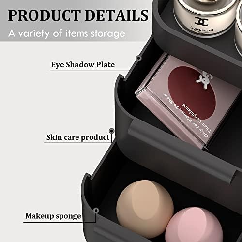 Makeup Organizer for Vanity, Bathroom Countertop Storage Display Boxes Case,Stackable Cosmetic Holder for Jewelry Hair A