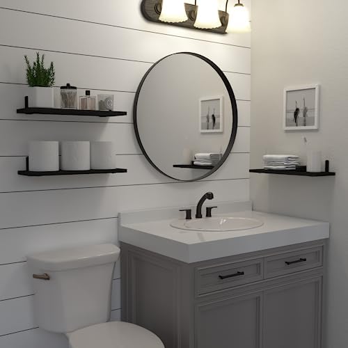 DOLLFIO Floating Wall Shelves, Decor & Storage, Black, 16.5'', 3Pcs