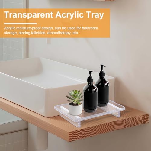 Chivalral Large Clear Acrylic Soap Tray 9x5.9x1.5 Inch, 2 Pack