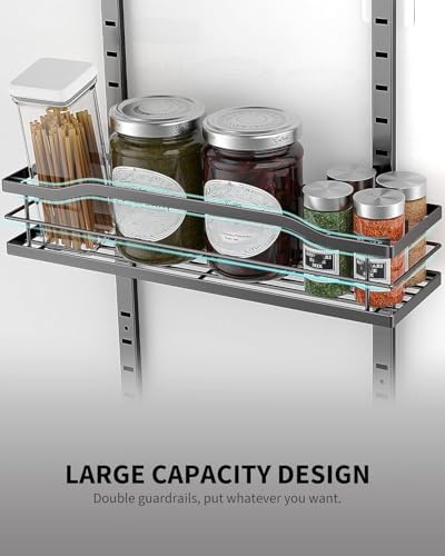 Moforoco 12.2"(W) Narrow 9-Tier Over The Door Pantry Organizer, Pantry Organization and Storage, Black Hanging Basket Wa