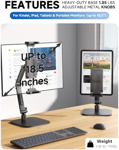 Portable Monitor Stand Holder for 15.6",18.5", Heavy Duty Aluminum Desktop