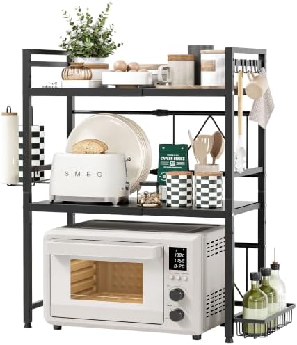 NETEL 3 Tier Expandable Microwave Stand countertop,Microwave Oven Rack