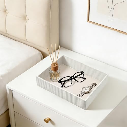 SITHON Valet Tray Desk Organizer PU Leather Catchall