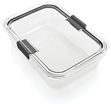 Rubbermaid Brilliance Food Storage Container, BPA free Plastic, Medium, 3.2 Cup, 5 Pack, Clear & Brilliance Food Storage Container, Large, 9.6 Cup, Clear 1991158
