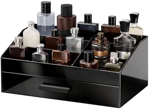 ProCase Cologne Organizer for Men with Drawer, Bathroom Organizer -1 Layer
