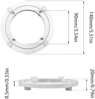 2Pcs 140mm / 5.51" Aluminum Alloy Lazy Susan Turntable Bearings