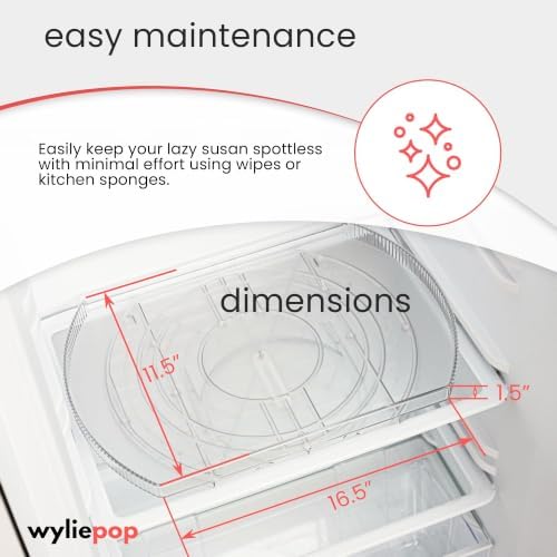 Lazy Susan for Refrigerator - 360° Turntable Refrigerator Organizer and Storage Tray for Fridge, Cabinet & Pantry - Rect