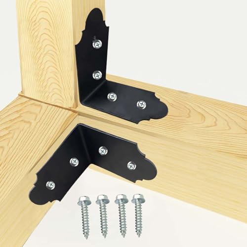 4Packs 90 Degree Angle Bracket Large L Brackets , 6" Heavy Duty Connector Brace, Building Products Decorative Knee Brace