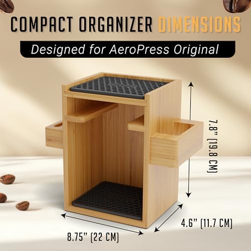 Organizer for AeroPress, Coffee Caddy Stand & Paper Filter Holder - Compact