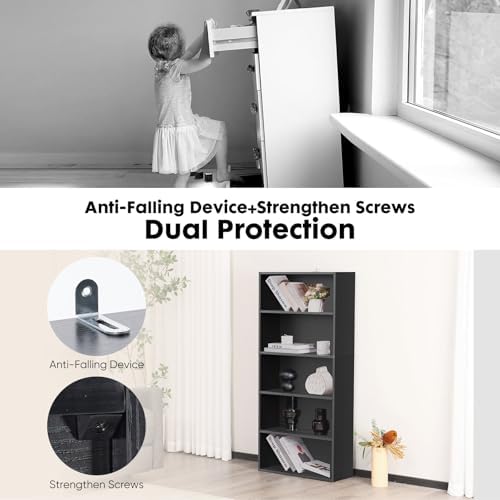 Sweetcrispy Tall Bookshelf, Book Shelf, Storage Organizer