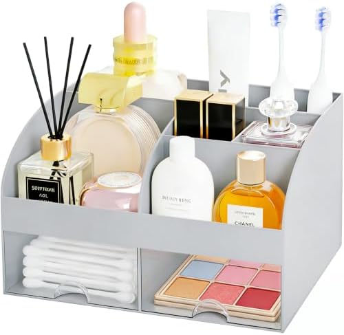 Makeup Organizer with 2 Drawers, Cosmetic Storage for Dresser Vanity and Bathroom Countertop,Make up organization and Sk