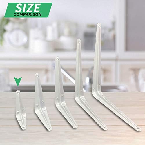 Shelf Brackets 4 Inch Heavy Duty White L Bracket for Shelves