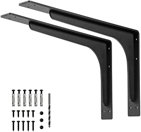 24 x14.2 INCH Shelf Brackets,L Shelf Brackets,Vertical Angle, Premium Alloy Metal Heavy Duty Shelf Bracket, high Strengt