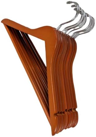 Wood Suit Clothes Closet Hanger w/Bar - Set of 50 Cherry Finish Hangers