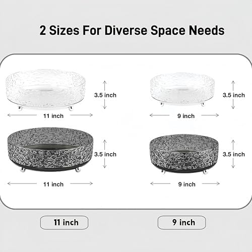 2Pcs Premium Lazy Susan Organizer,9&11in Turntable Organizer for Bathroom, Kitchen, Vanity, Countertop, Table Top, Cabin