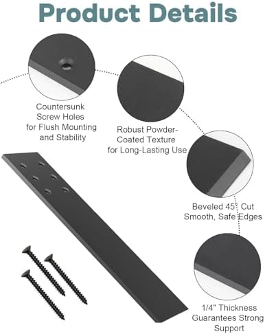 12" x 2.5" Hidden Countertop Support Brackets Heavy Duty, 4 Pack