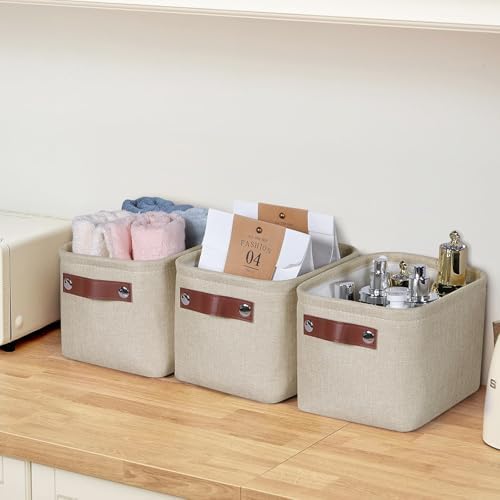 Small Fabric Storage Bins, Mini Storage Cubes, 7.8x6.7x5.9 Inch