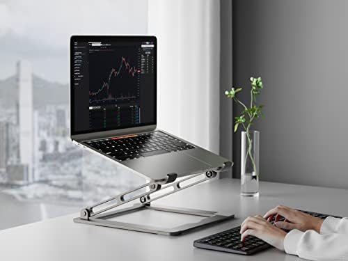 Laptop Stand for Desk - Adjustable Laptop Holder, Portable Laptop Riser with Multi-Angle Height Adjustable Computer Stan
