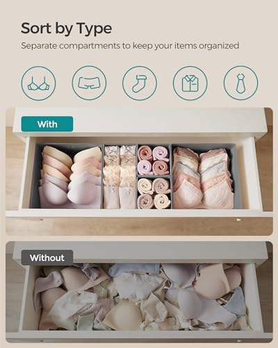 SONGMICS Drawer Organizers, Set of 18, Foldable Fabric Storage Boxes