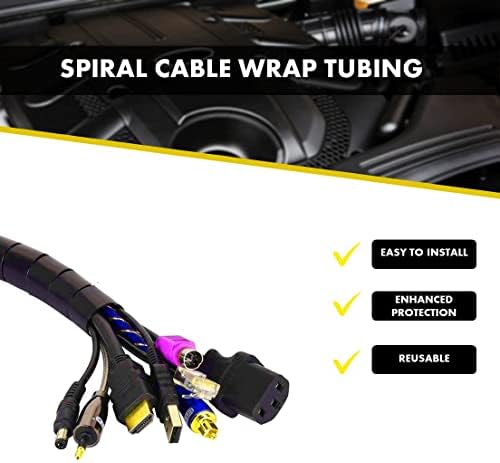 Kable Kontrol Vortex Spiral Cable Wrap - 1/2” Inch 100’ Feet Long - Hose Protector Flexible Polyethylene Wire Conduit Tu