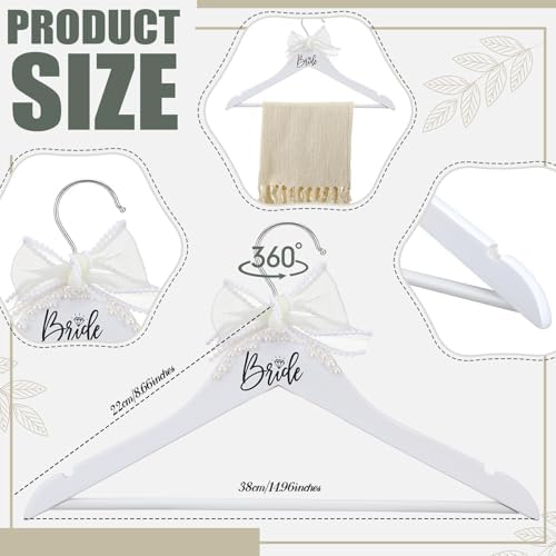 Yuntau Bride Hanger for Wedding Dress Wooden Mrs Hanger, White, Bride