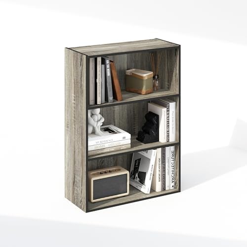 Furinno Simple Book Shelf, 3-Tier Bookshelf, Storage Shelves Bookcase, 9.7 x 23.7 x 31.5, for Living Room, Bedroom, Home