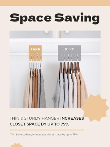HOUSE DAY Grey Plastic Hangers 50 Pack, Slim Space Saving, Non Slip Hangers with Rubber Pads, Sturdy Heavy Duty Coat Hanger for Closet, S-Shaped Clothes Hanger for Shirt, Suit, Pant, Skirt