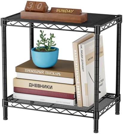 SINGAYE Bookshelf Shelves Bookcase Shelf 2 Tier Wire Shelving Adjustable