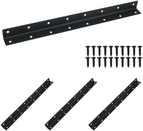 L Bracket, Heavy Duty Corner Brace, 4 Pack 14.8" Metal Shelf Bracket Angle Bracket for Shelves, Black Metal Braces for W