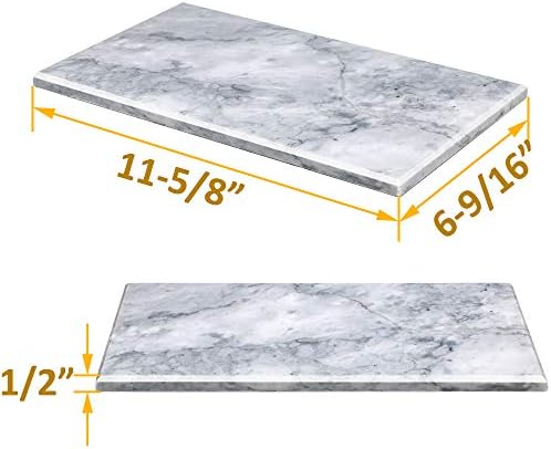 Rectangular Marble Vanity Tray for Counter, Bathroom, Dresser, Nightstand or Desk, 11-5/8" x 6-1/4"