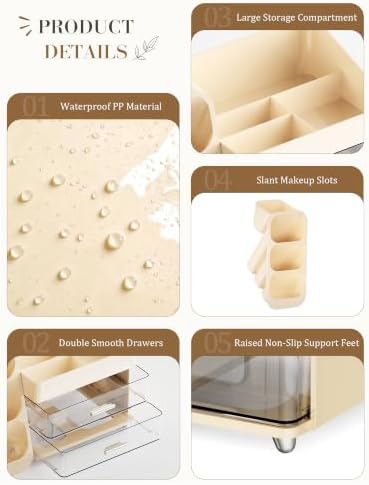Large Makeup Organizer Countertop for Vanity Skincare Organizers Cream