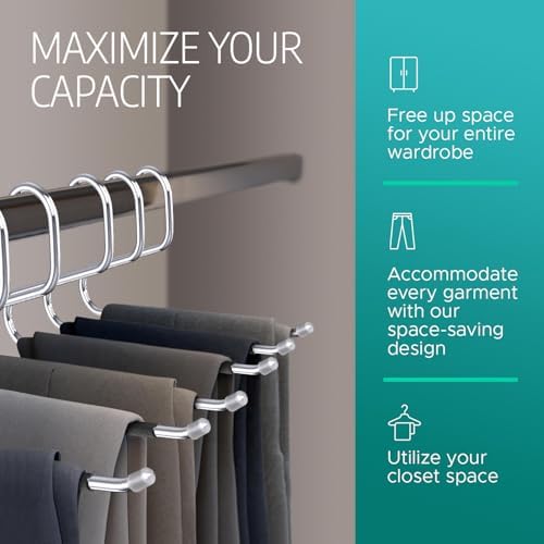 Pants Hangers - 30 Metal Non-Slip Open-Ended Trouser Hangers