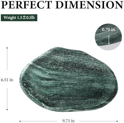 Koville Green Marble Cloud Shape Vanity Tray, Serving Stone Key Tray for Home Decor, 10" x 7" Luxurious Natural Marble S