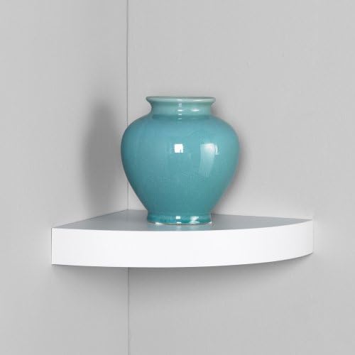 InPlace Shelving 0191806 11.8-Inch Wide Floating Corner Wall Shelf, White (Pack of 2)