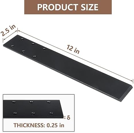LCGP Countertop Support Brackets,3 Piece 12" Solid Heavy Duty Steel Concealed Kitchen Island Countertop Brackets for Gra
