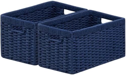 joybest Wicker Baskets for Shelves, Hand-woven Storage Baskets Green