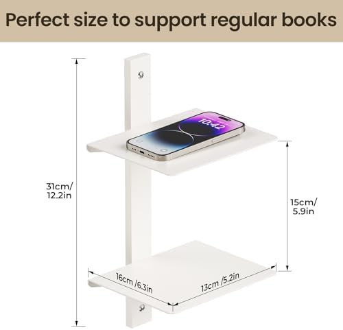 Floating Book Shelves for Wall, 6 Tier Invisible Floating Bookshelf, Vertical Spine Book Tower, Wall Mounted & Space Sav