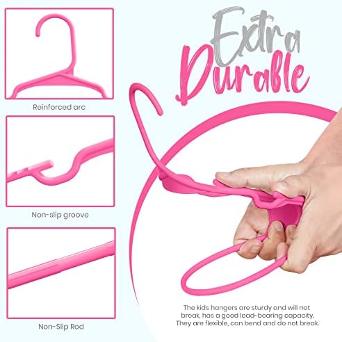 Utopia Home Kids Hangers 20 Pack – 11.5 Inch Baby Closet Hangers Pink