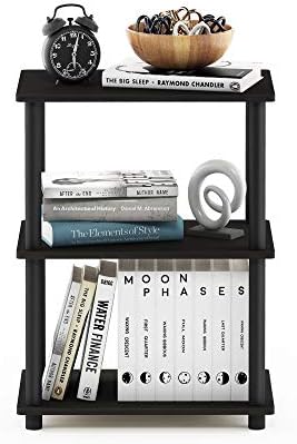 Furinno TURN-N-TUBE Storage Shelves, 3-Tier Book Shelf, Corner Shelf, Toolless Open Shelves, for Organization and Storag