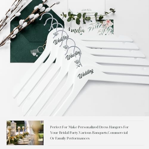White Wooden Hangers - 20 Pack - Durable Wood Hangers Ideal for Everyday Use & Wedding, for Dress, Coats, Camisole
