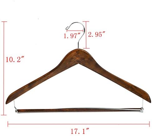 Quality Hangers Wooden Hangers Beautiful Sturdy Suit Coat Curved Hangers Great for Travelers Heavy Duty Hanger with Lock