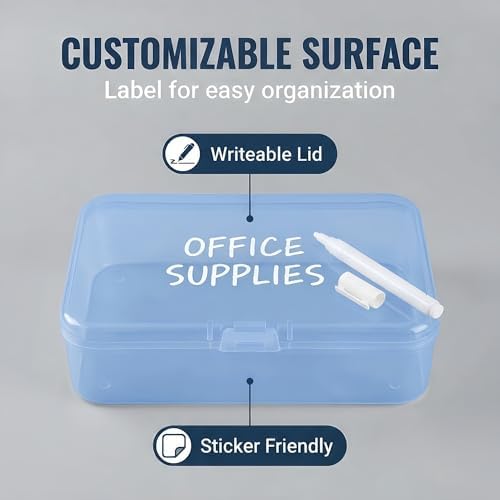 LJY 28 Blue Rectangular Plastic Boxes, 3.3 x 2.2 x 1 in for Packing Samples