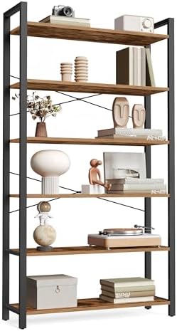 VASAGLE 6-Tier Bookshelf, Bookcase with Shelves, Storage Shelf, Living Room