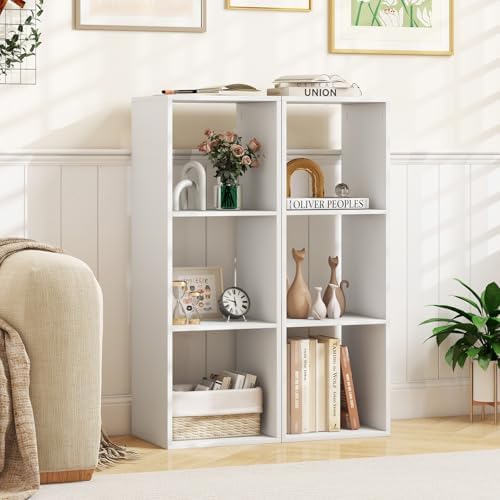 Tangkula 3-Cube Bookcase, 4-Tier Bookshelf with Open Compartments, Freestanding Cube Storage Organizer with Anti-Topplin
