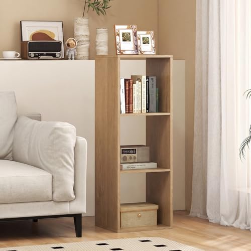 Tangkula 3-Cube Bookcase, 4-Tier Bookshelf with Open Compartments, Freestanding Cube Storage Organizer with Anti-Topplin